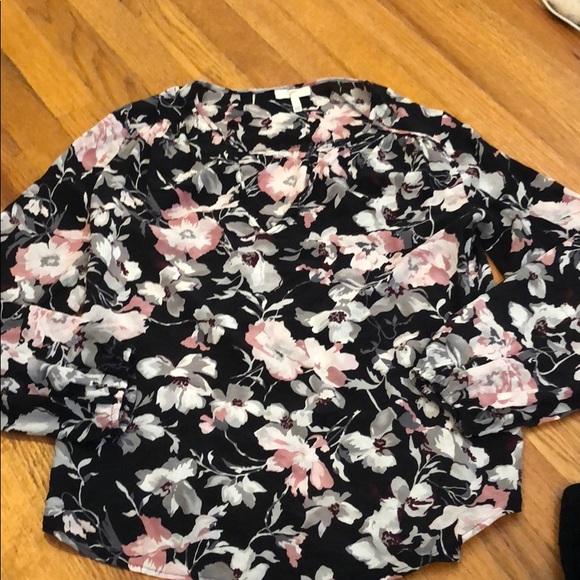 Joie Floral V-Neck Silk Blouse - Picture 2 of 4